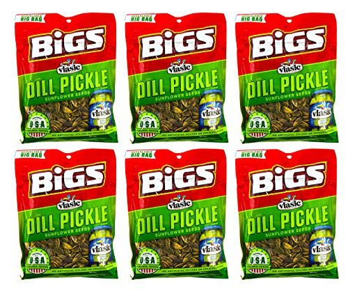 Bigs Sunflower Seeds - Vlasic Dill Pickle - 5-35 Ounce Pack of 6 Bigs Sunflower Seeds - Vlasic Dill Pickle - 5-35 Ounce Pack of 6