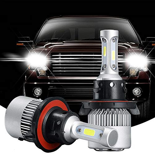 GTP H13 9008 LED Headlight Bulbs Conversion Kit All-in-One 3-side Hi-Low Dual Beam Super Bright COB Chips 6000K White 72W 8000LM