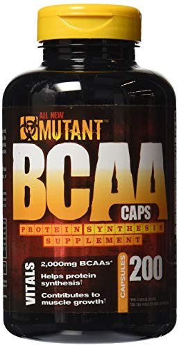 Mutant BCAA 200 - Protein Synthesis Amino Energy Supplement  Helps Muscle Growth with Protein Synthesis  Complete BCAA Formula  100  Free Form BCAAs In Ultra-Fast Absorption Capsule  200 Count