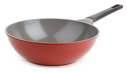 Neoflam Mitra Chef's Pan with Ceramic Nonstick Coating, 12", Chili Pepper Red