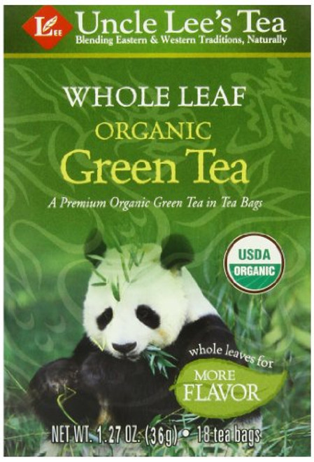Uncle Lee s Tea Organic Whole Leaf Green Tea  18-Count Box Pack of 4