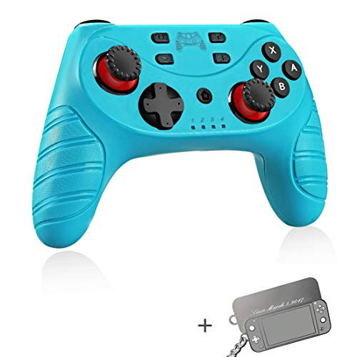 Wireless Switch Pro Controller for Nintendo Switch-Switch Lite Switch Remote Joypad Control Games Joystick for Switch Console with Turbo Gyro Axis Motion   Vibration Shock Work with BluetoothBlue