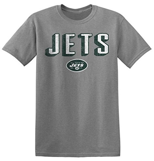 Zubaz NFL York Jets 22CT0397670422 Men s Wordmark Logo Crew Tee  Gray