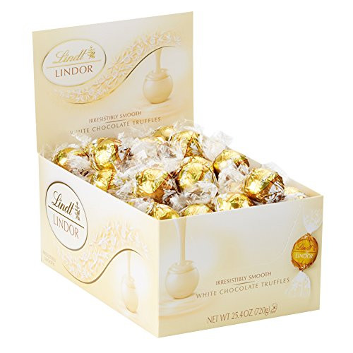 Lindt LINDOR White Chocolate Truffles  Kosher  60 Count Box  25-4 Ounce