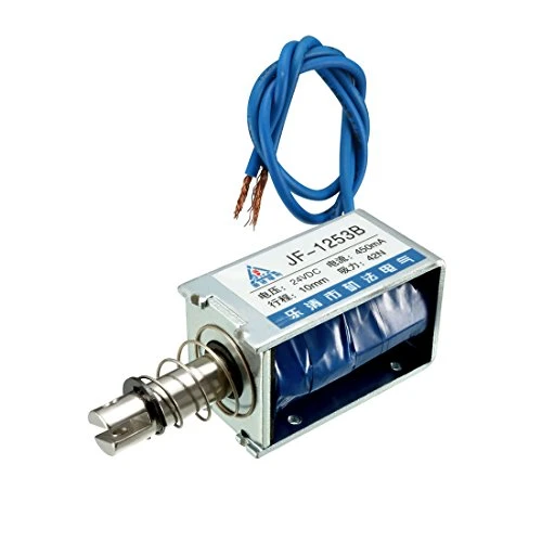 uxcell Linear Motion Solenoid Electromagnet DC24V 450mA 9-6W 42N 10mm Stroke Pull Push Type JF-1253B