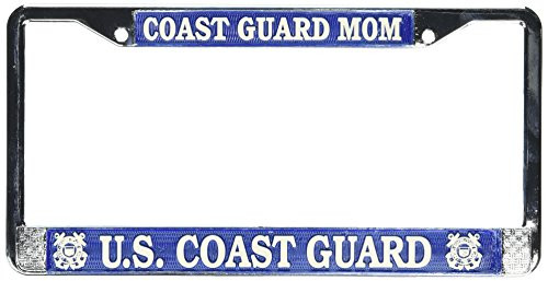 U-S- Coast Guard MOM License Plate Frame Chrome Metal U-S- Coast Guard MOM License Plate Frame Chrome Metal