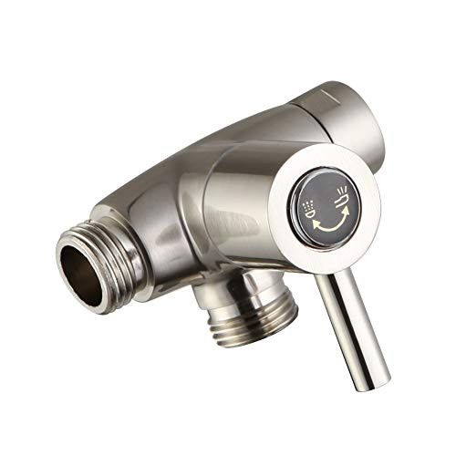 Solid Brass Shower Arm Diverter for Hand Held Showerhead and Fixed Shower Spray Head ? G 1-2 3-Way Bathroom Universal Shower System Replacement Part Brushed Nickel