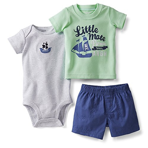 Carter s Baby Boys  3 Piece Screenprint Diaper Cover Set Baby - Green - 3 Months