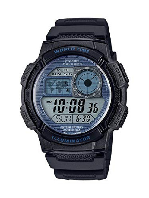 Casio Men s Quartz Watch with Resin Strap  Black  19-4 Model  AE-1000W-2A2VCF