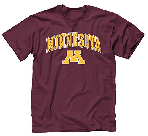 Campus Colors NCAA Adult Arch   Logo Soft Style Gameday T-Shirt Minnesota Golden Gophers - Maroon  X-Large