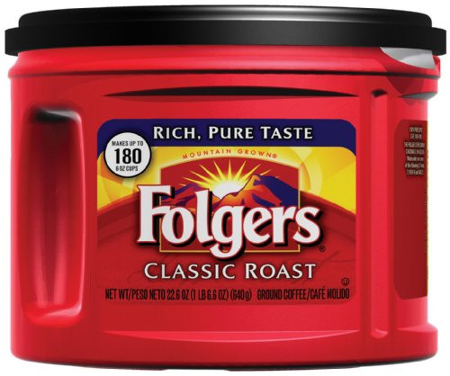 Folgers Classic Roast Ground Coffee, Medium-Roast, 22.6 Ounce (Pack of 6) Folgers Classic Roast Ground Coffee, Medium-Roast, 22.6 Ounce (Pack of 6)