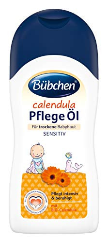 Bübchen Calendula Baby Oil for Dry and Sensitive Baby Skin Care   Massage Oil with Organic Calendula of 200 ml