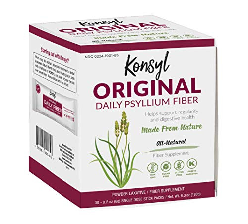 Konsyl Original Formula Daily Fiber  100  All Natural Psyllium Husk Powder - Stickpacks 30ct