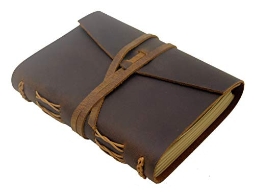 Leather Bound Journal-A6 Travel Writing Notebook Lined Paper Travel Journal for Men Women Girl s Diary