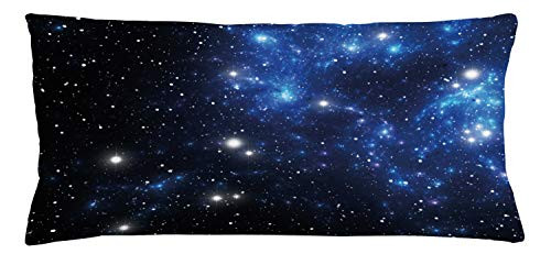 Ambesonne Constellation Throw Pillow Cushion Cover  Outer Space Star Nebula Astral Cluster Astronomy Theme Galaxy Mystery  Decorative Rectangle Accent Pillow Case  36  X 16   Blue Black