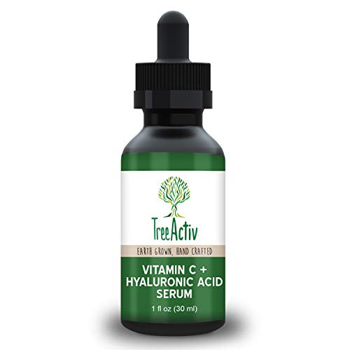 TreeActiv Vitamin C Hyaluronic Acid Serum 1 fl oz Anti-Aging Moisturizing Face Serum Hyaluronic Acid Beta Glucan MSM Reduces Dark Spots Wrinkles Fine Lines Crows Feet TreeActiv Vitamin C Hyaluronic Acid Serum 1 fl oz Anti-Aging Moisturizing Face Serum Hyaluronic Acid Beta Glucan MSM Reduces Dark Spots Wrinkles Fine Lines Crows Feet