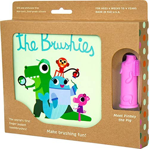 The Brushies Baby   Toddler Toothbrush   Storybook Set  Pinkey The Pig