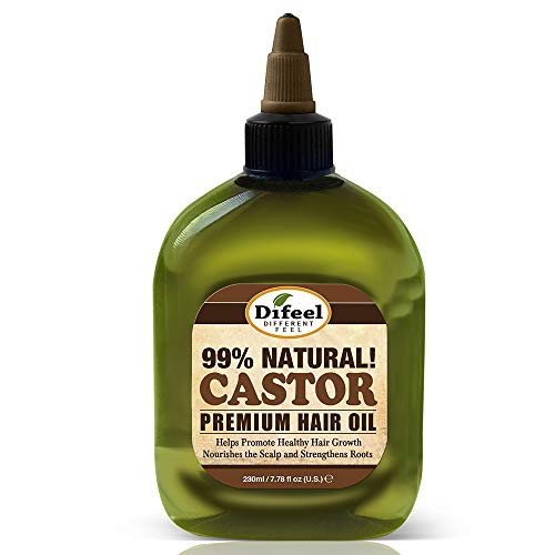 Difeel Premium 99  Natural Castor Hair Oil 8 ounce 3-Pack