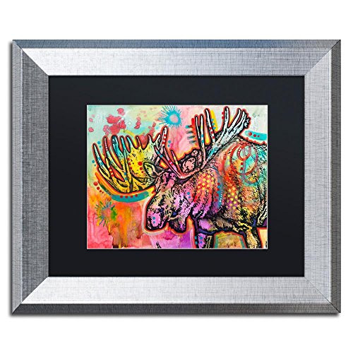 Trademark Fine Art Moose by Dean Russo, Black Matte, Silver Frame 11x14-Inch