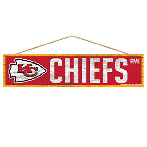 WinCraft NFL Kansas City Chiefs SignWood Avenue Design  Team Color  4x17