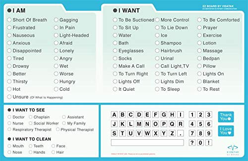 EZ Board Vidatak Patient Communication Board  English