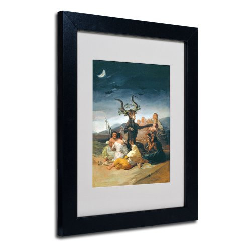 Trademark Fine Art The Witches' Sabbath by Francisco Goya with Black Frame Artwork, 11 by 14-Inch
