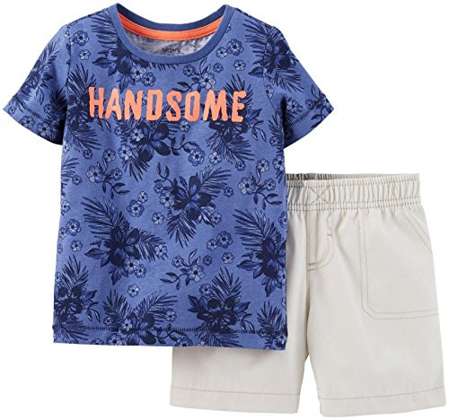 Carter s Baby Boys  2 Piece Short Set Baby - Handsome - 12 Months
