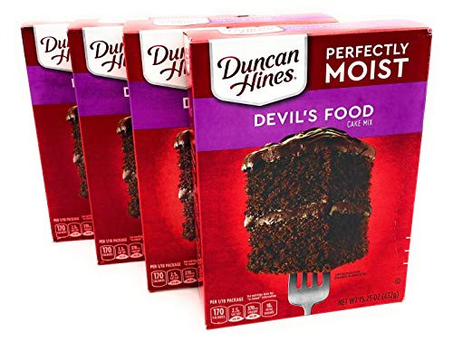 Duncan Hines Classic Devils Food Cake Mix  15-25 Ounce Pack of 4