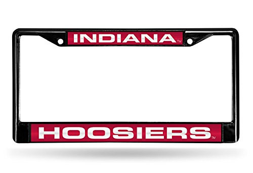 NCAA Rico Industries Laser Cut Inlaid Standard Chrome License Plate Frame  Indiana Hoosiers