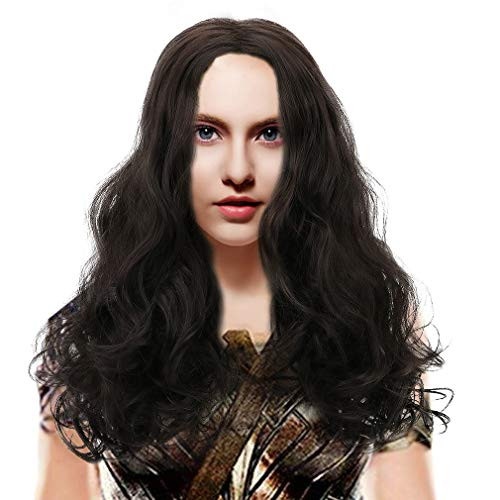 Long Black Curly Cosplay Wig-Women Synthetic Wavy Anime Role Play Hair Wigs for Party Costume Halloween