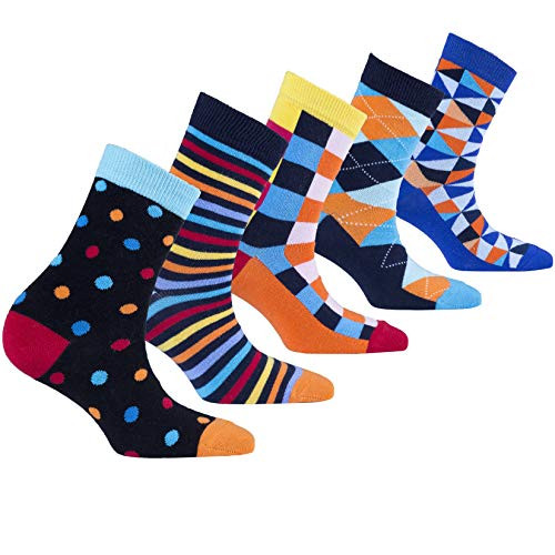 Socks n Socks-Kids 5pk Fun Cotton Colorful Crew Socks Gift Box-Large Socks n Socks-Kids 5pk Fun Cotton Colorful Crew Socks Gift Box-Large