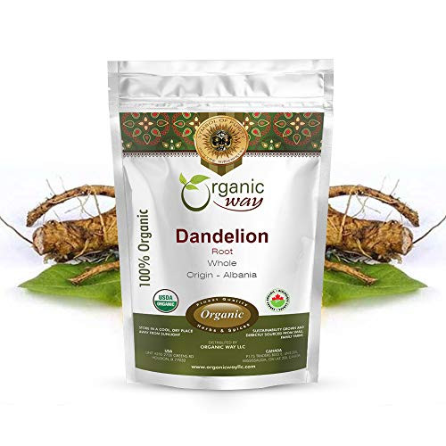 Organic Way Premium Dandelion Root Whole Taraxacum officinale - Healthy Digestion Organic Kosher Certified Raw Vegan Non GMO Gluten Free USDA Certified Origin - Albania 1 LBS Organic Way Premium Dandelion Root Whole Taraxacum officinale - Healthy Digestion Organic Kosher Certified Raw Vegan Non GMO Gluten Free USDA Certified Origin - Albania 1 LBS