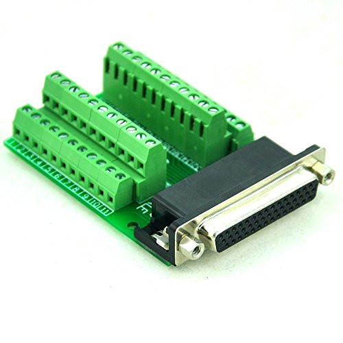 Electronics-Salon Slim Right Angle D SUB DB44HD Female Header Breakout Board Module  Terminal Block DSUB Connector-