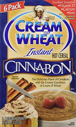 Cream of Wheat Instant Hot Cereal  Cinnabon Flavored  6ct Box  7-4oz Pack of 2