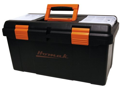 HOMAK BK00122006 22-Inch Black Plastic Tool Box