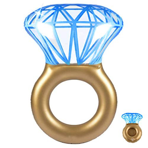 Linkidea Inflatable Diamond Ring Pool Floats  Pool Float Party Tube Swim Ring  Swimming Circle Toy Water Ring Floating Bed Summer Swimming Pool Float Tube for Adults   Kids with Drink Holder