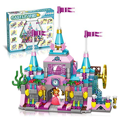 Funyole Girls Building Blocks Toys  622 Pieces Princess Castle Toys for Girl  12 Models Pink Palace Bricks Toys Construction Play Set with 25 Play Styles  Educational Toys for Kids Age 6
