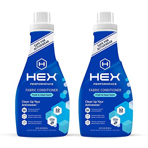 HEX Performance Fabric Conditioner  Fresh   Clean  64 Load Pack of 2 - Safe for Activewear  Eco-Friendly