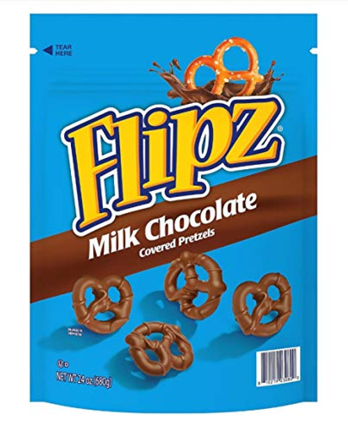 Flipz Milk Chocolate Covered Pretzels 24 Ounce