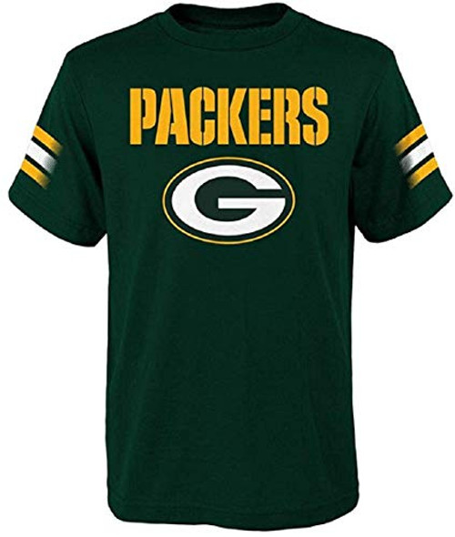 Green Bay Packers NFL Boys Youth 8-20 Green Goal Line Short Sleeve Team T-Shirt Youth Large 14-16