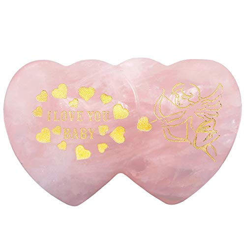 TUMBEELLUWA Healing Stones Carved Heart Puff Love Crystal Chakra Worry Reiki Pocket Palm Stone Double Heart Pack of 1 TUMBEELLUWA Healing Stones Carved Heart Puff Love Crystal Chakra Worry Reiki Pocket Palm Stone Double Heart Pack of 1