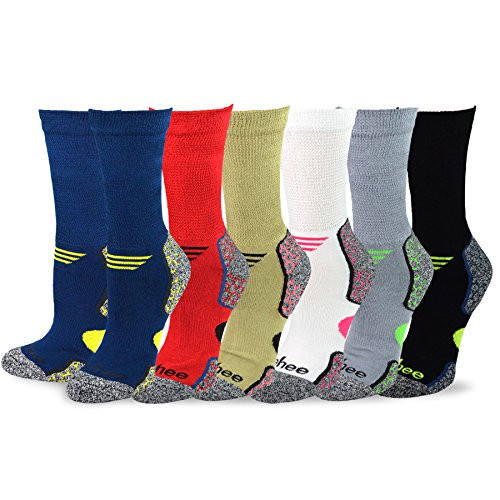TeeHee Viscose from Bamboo Diabetic Sports Cushion Crew Socks 6-Pack 10-13  Basic