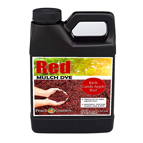 Peach Country Premium Red Mulch Color Concentrate - 2 800 Sq- Ft- - Rich Candy Apple Red Mulch Dye Spray 1 Quart  Red