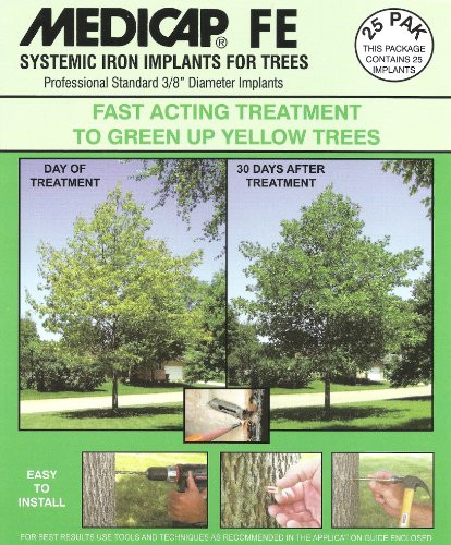 Medicap 25-Pack FE Systemic Iron Tree Implants for Control of Iron Chlorosis, 3/8-Inch