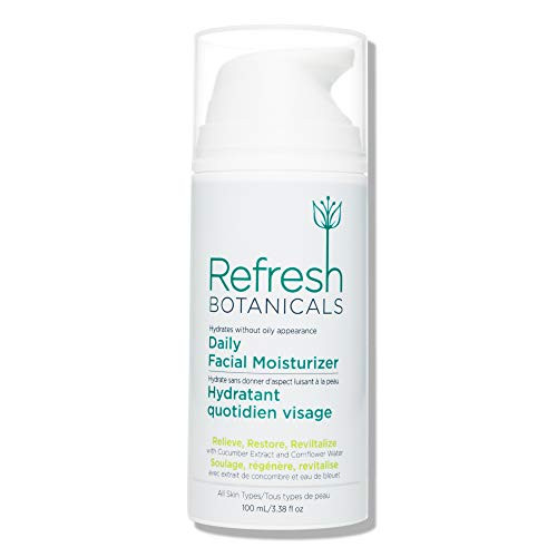 Refresh Botanicals Organic Face Moisturizer  A Natural Anti Aging Cream Lotion for Dry  Sensitive  Oily  Acne Prone Skin   Suitable to Use for Eczema  Rosacea  Psoriasis - Cucumber  3-38 fl oz
