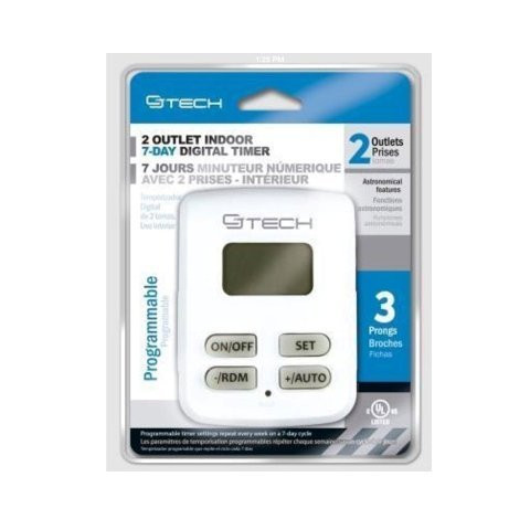 CJ Tech 605 2 Outlet Indoor Timer44; White