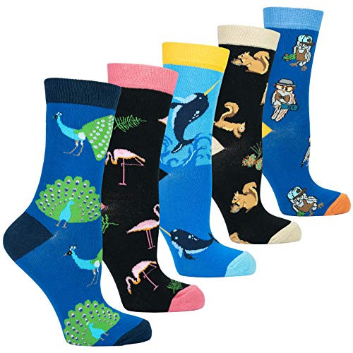 Socks n Socks Women s Girls 5pk Novelty Funny Crazy Cute Animals Socks Gift Box Socks n Socks Women s Girls 5pk Novelty Funny Crazy Cute Animals Socks Gift Box