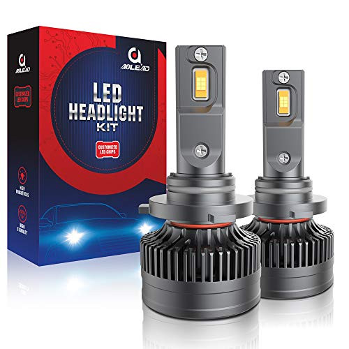 AOLEAD 9006 LED Headlight Bulbs  12000LM 6000K Extremely Bright Cool White CSP Chips HB3 Conversion Kit