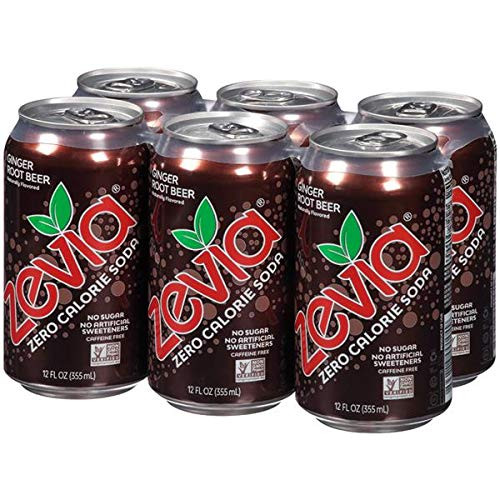 Zevia All Natural Soda  Ginger Root Beer  12-Ounce Cans Pack of 6