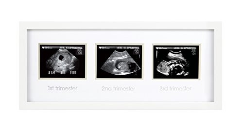 Pearhead Triple Sonogram Pregnancy Keepsake Frame, White